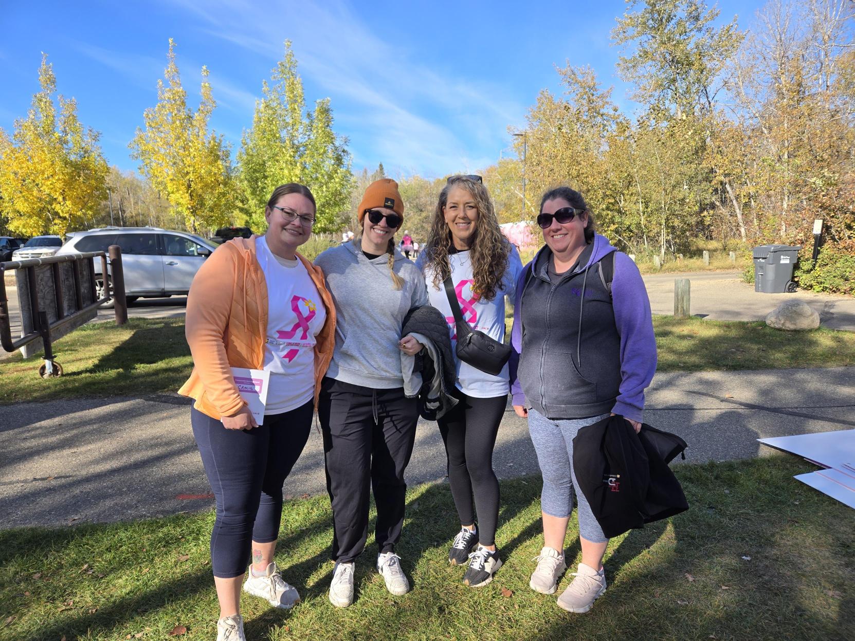 4 women at running event to support cancer